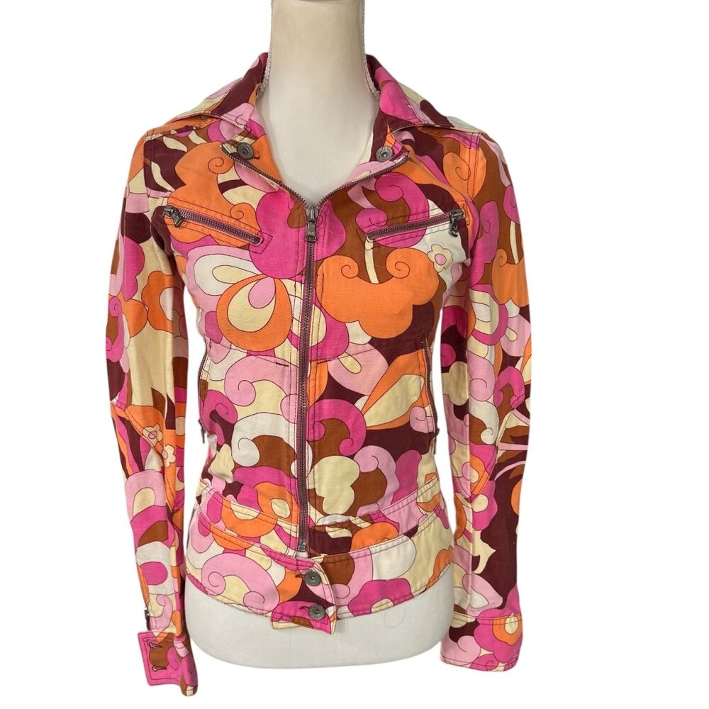 Vintage Dolce & Gabbana Women's 1960's Flower Power Full Zip Jacket Size XS